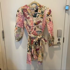 Zara floral belted dress